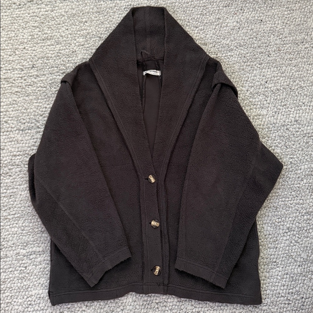 We The Free Gray Button-Up Shacket